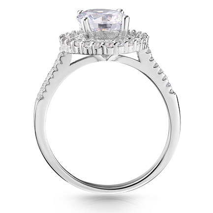 Кольцо из серебра с фианитом