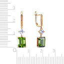 Серьги с английским замком из желтого золота с бриллиантами