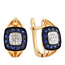 Серьги с английским замком из красного золота с бриллиантами