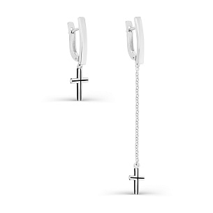 Серьги с английским замком из серебра с эмалью