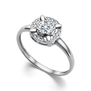 Кольцо из белого золота с бриллиантом