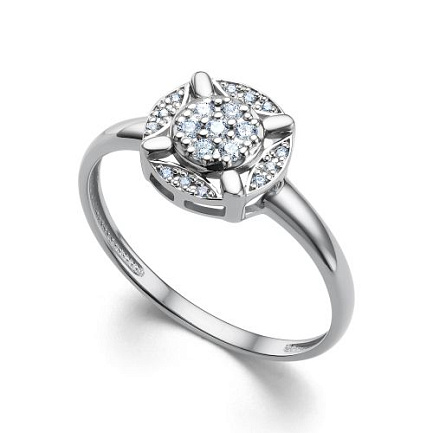 Кольцо из белого золота с бриллиантами