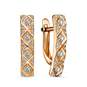 Серьги с английским замком из красного золота с фианитами