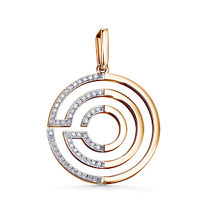 Подвеска из красного золота с бриллиантами