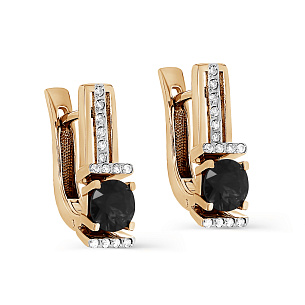 Серьги с английским замком из красного золота