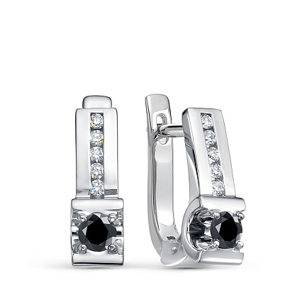 Серьги из белого золота с бриллиантами