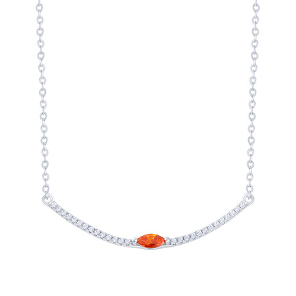 Колье из серебра с фианитом