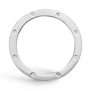 Кольцо обручальное из белого золота с бриллиантами