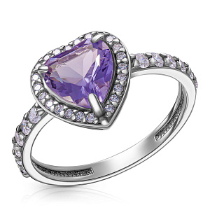 Кольцо из серебра с фианитом