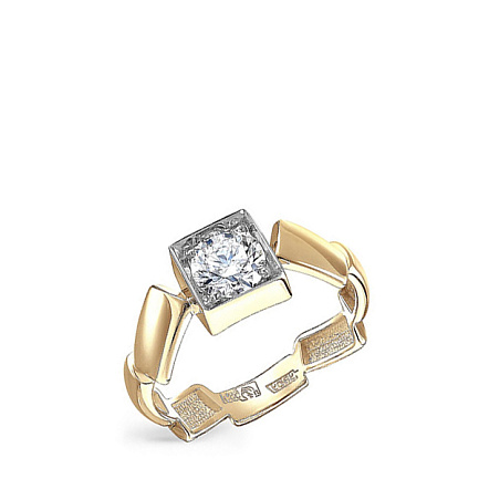 Кольцо из желтого золота с бриллиантом