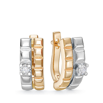 Серьги из красного золота с бриллиантами