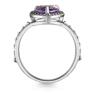 Кольцо из серебра с фианитом