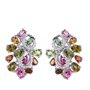 Серьги из белого золота с бриллиантами