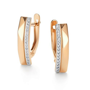 Серьги с английским замком из красного золота