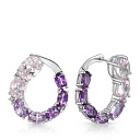 Серьги с английским замком из белого золота с бриллиантами