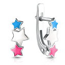 Серьги детские из серебра с эмалью