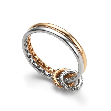 Кольцо из красного золота с бриллиантами