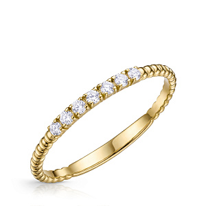 Кольцо из желтого золота с фианитом