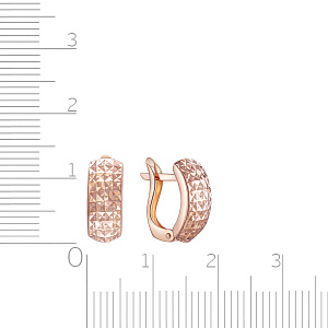 Серьги с английским замком из красного золота