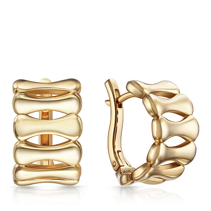 Серьги с английским замком из серебра с позолотой