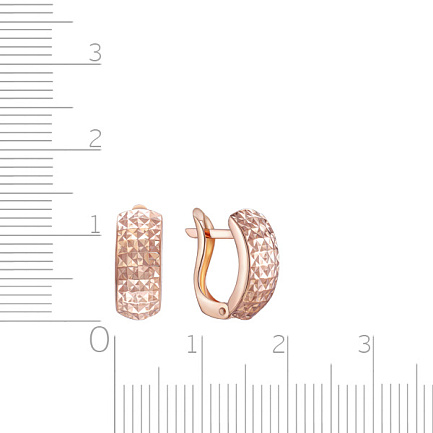 Серьги с английским замком из красного золота