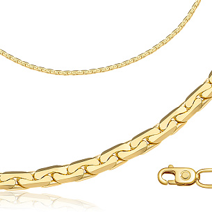 Цепь автомат из желтого золота, плетение якорное