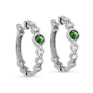 Серьги с английским замком из серебра с фианитами