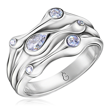 Кольцо из белого золота с бриллиантами