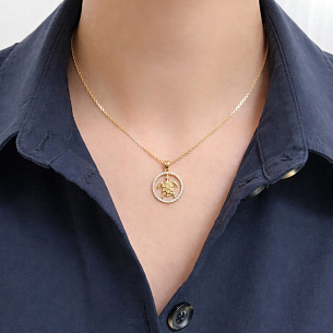 Подвеска из желтого золота с фианитами