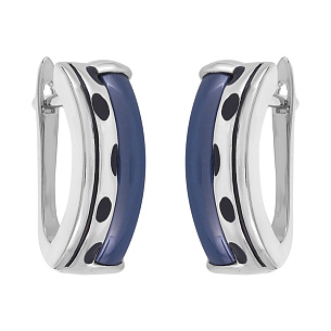 Серьги с английским замком из серебра с керамиками