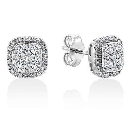 Серьги из белого золота с бриллиантами