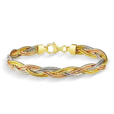 Браслет декоративный из серебра с позолотой