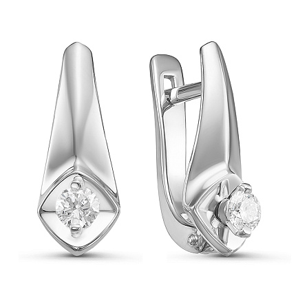 Серьги из белого золота с бриллиантами