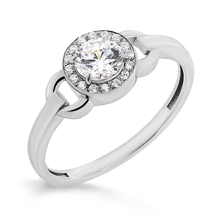 Кольцо из серебра с фианитами