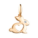 Подвеска из красного золота с бриллиантом