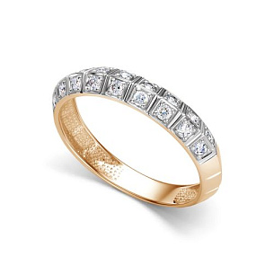 Кольцо из красного золота с бриллиантом