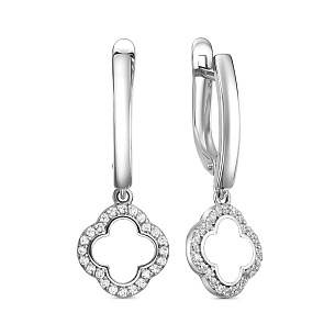 Серьги с английским замком из серебра с эмалью