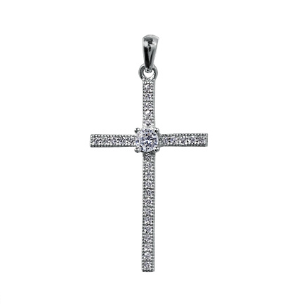 Подвеска из серебра с фианитом