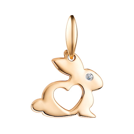 Подвеска из красного золота с бриллиантом