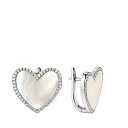 Серьги с английским замком из серебра с перламутром