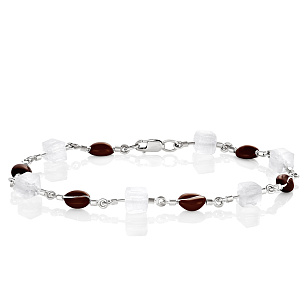 Браслет декоративный из серебра с фианитами