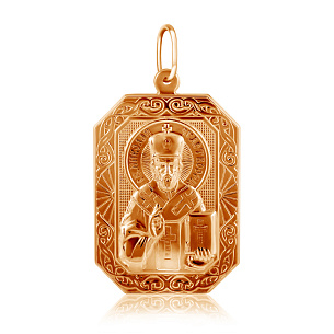 Иконка из золота Николай Чудотворец