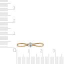 Кольцо из красного золота с фианитом