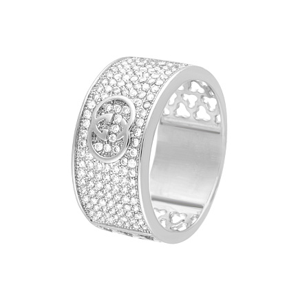 Кольцо из серебра с фианитами