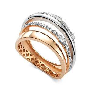 Кольцо из красного золота с бриллиантами