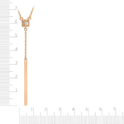 Колье из красного золота с фианитом