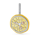 Подвеска из серебра с фианитами, цитрином