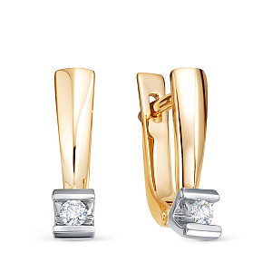 Серьги из красного золота с бриллиантами