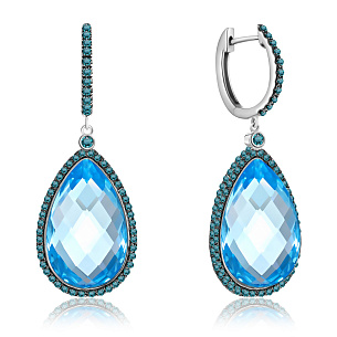 Серьги из золота с топазом