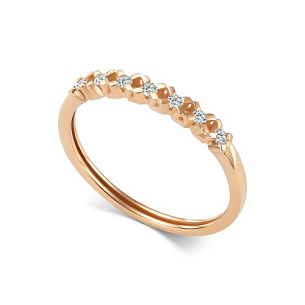 Кольцо из красного золота с бриллиантом